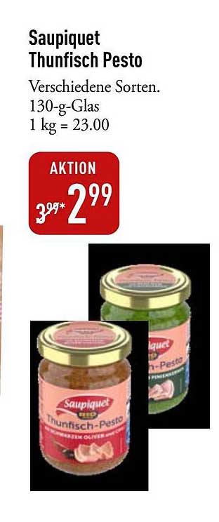 Saupiquet Thunfisch Pesto - Verschiedene Sorten
