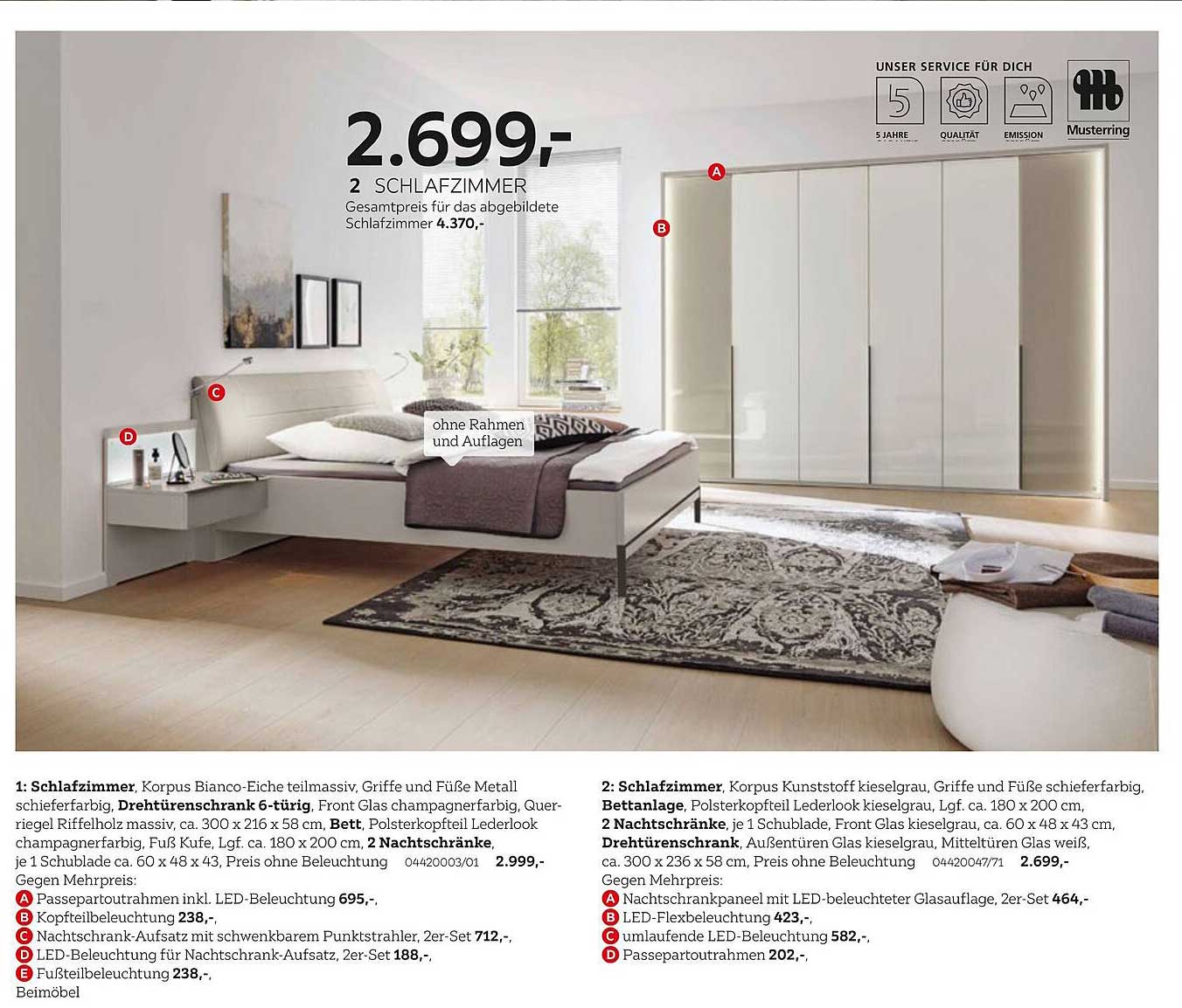 Schlafzimmer-Set - 2 Schlafzimmer für 2.699,- €