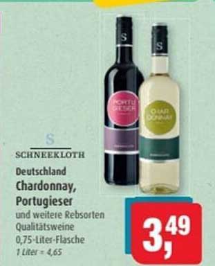 Schneekloeth Chardonnay und Portugieser Qualitätsweine 0,75-Liter-Flasche