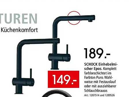 SCHOCK Einhebelmischer Epos in Farbon Puro