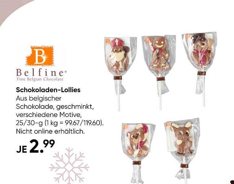 Schokoladen-Lollies aus belgischer Schokolade