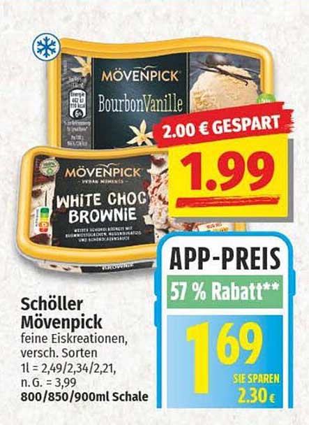 Schöller Mövenpick Eiskreationen - Bourbon Vanille und White Choc Brownie