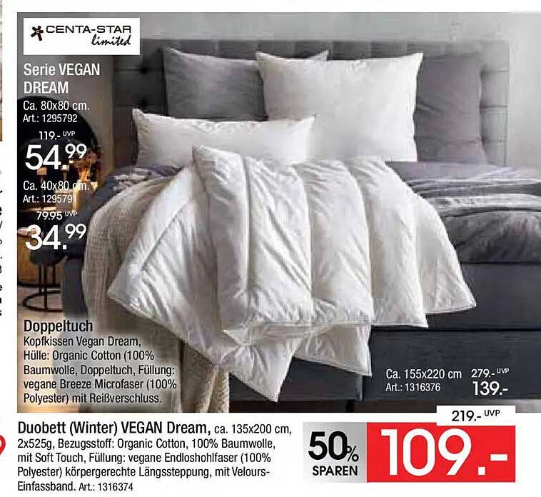 Serie VEGAN DREAM und Duobett (Winter) VEGAN Dream