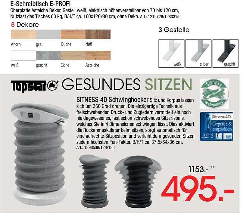 SITNESS 4D Schwinghocker von Topstar - Gesundes Sitzen für ein neues Wohlbefinden