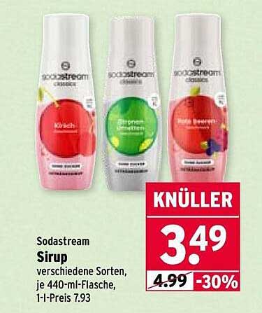 Sodastream Sirup verschiedene Sorten, je 440-ml-Flasche