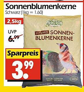 Sonnenblumenkerne 2,5kg – nur für kurze Zeit zum Sparpreis!