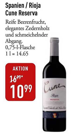 Spanien / Rioja Cune Reserva