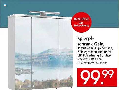 Spiegelschrank Gela mit LED-Beleuchtung