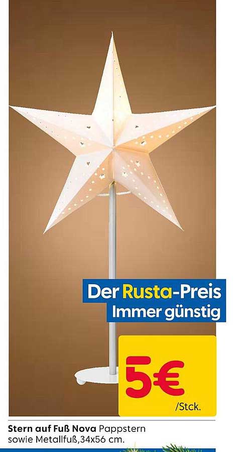 Stern auf Fuß Nova Pappstern sowie Metallfuß, 34x56 cm