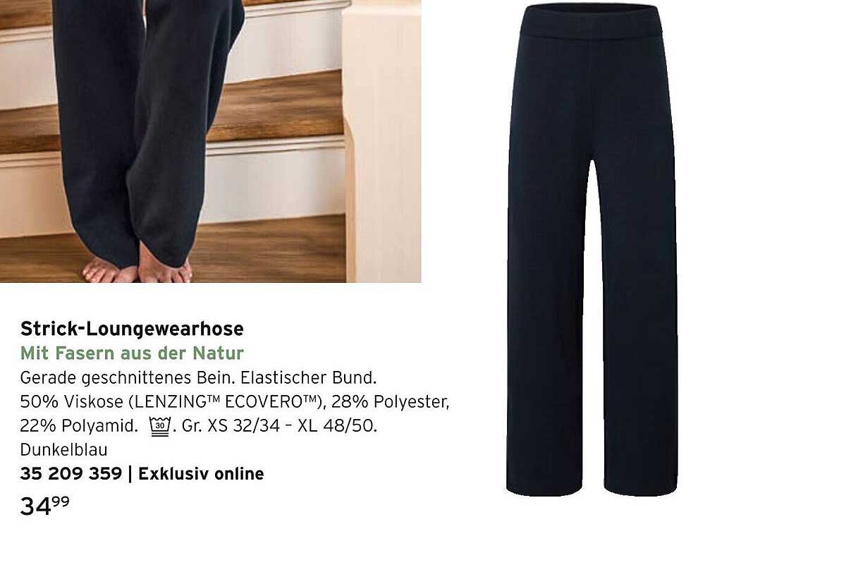 Strick-Loungewearhose Mit Fasern aus der Natur