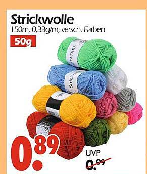 Strickwolle 150m, 0,33g/m, verschieden Farben