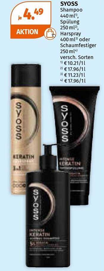 SYOSS Shampoo, Spülung, Haarspray oder Schaumfestiger - Aktion