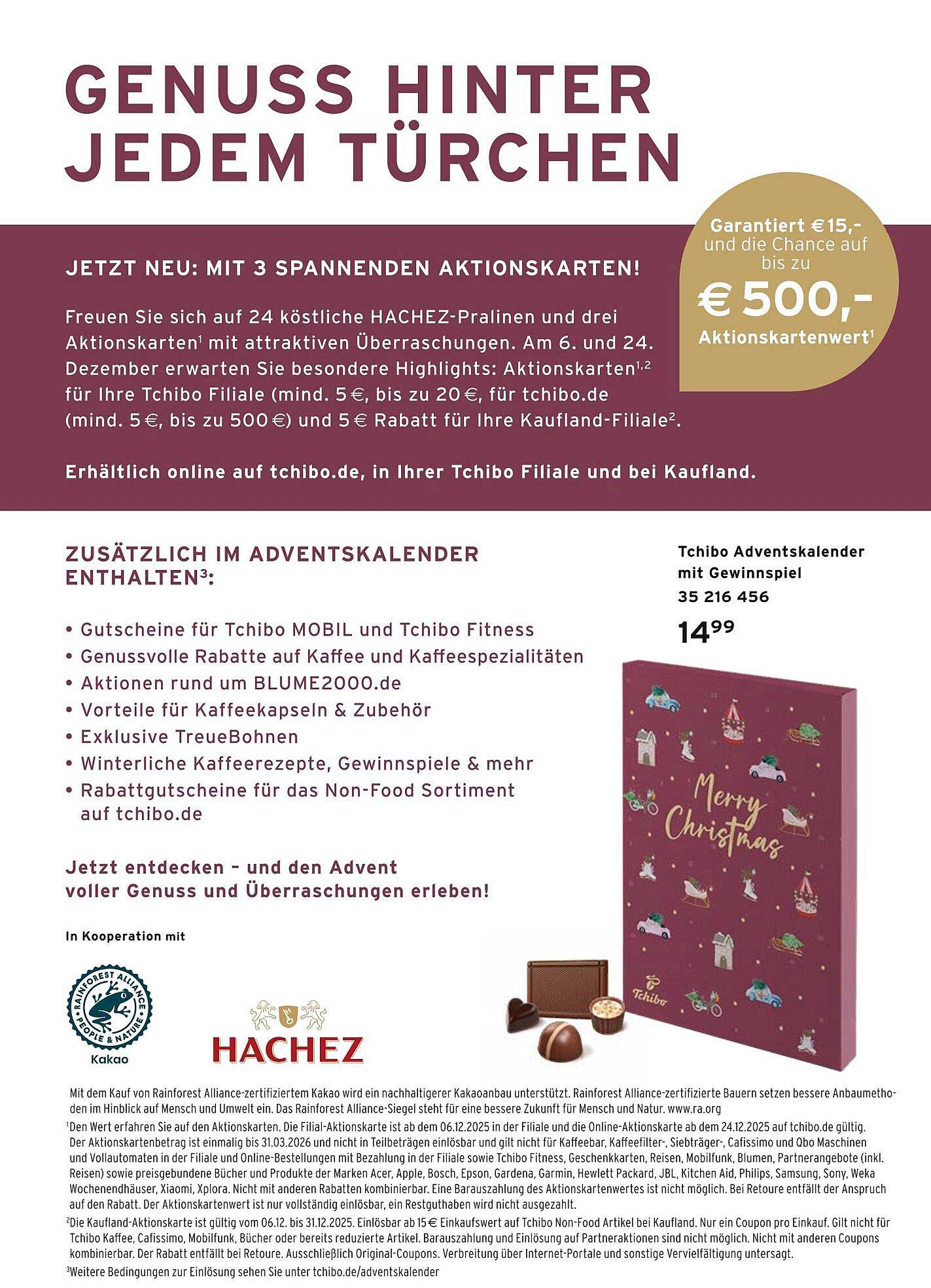 Tchibo Adventskalender mit Gewinnspiel