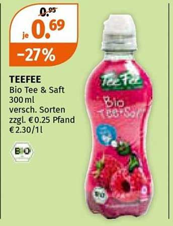 TEEFEE Bio Tee & Saft 300 ml versch. Sorten
