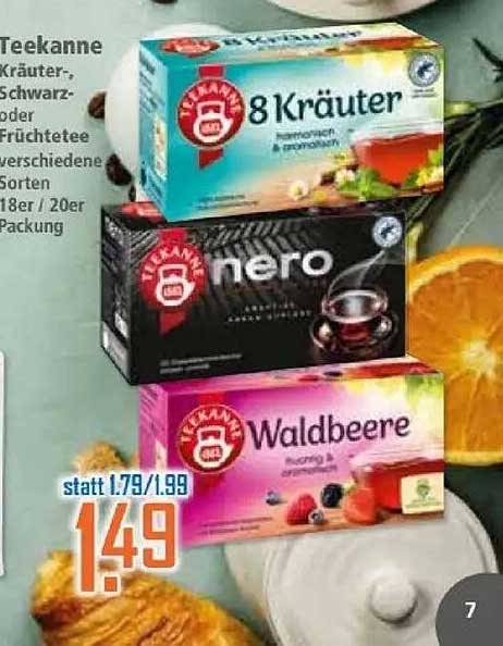 Teekanne Kräuter-, Schwarz- oder Früchtetees - verschiedene Sorten 18er / 20er Packung