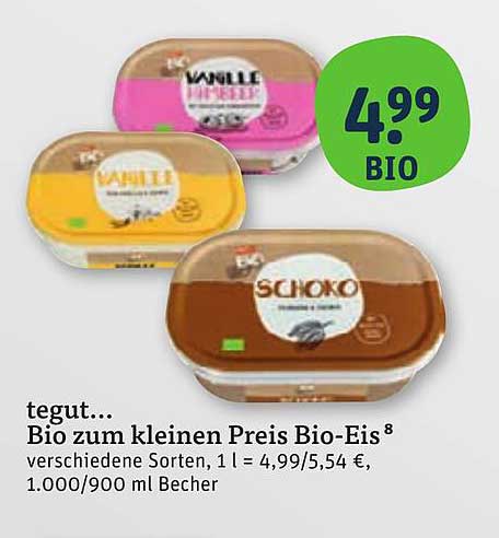 tegut... Bio zum kleinen Preis Bio-Eis - verschiedene Sorten