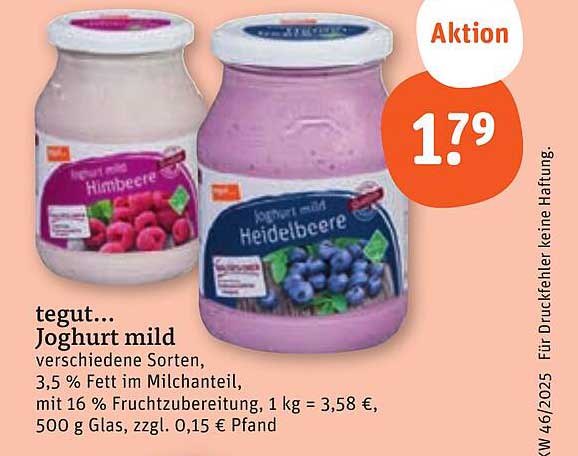 tegut… Joghurt mild in verschiedenen Sorten