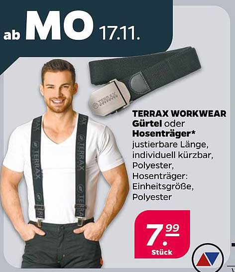 TERRAX WORKWEAR Gürtel oder Hosenträger