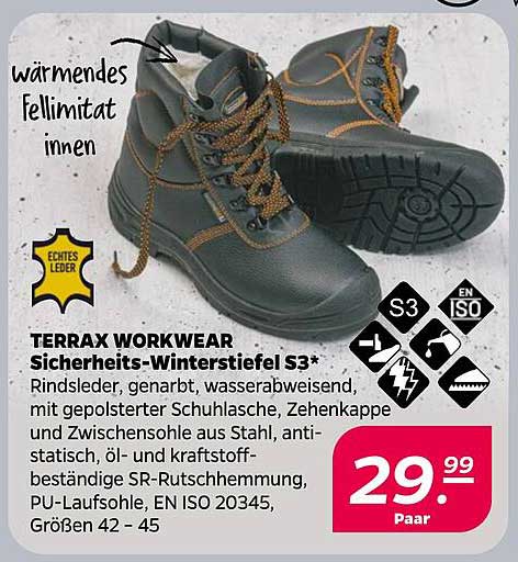 TERRAX WORKWEAR Sicherheits-Winterstiefel S3