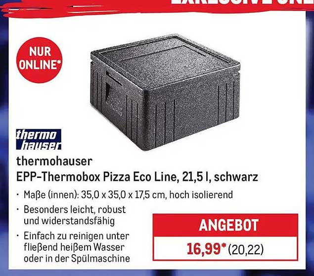 thermohauser EPP-Thermobox Pizza Eco Line, 21,5 l, schwarz
