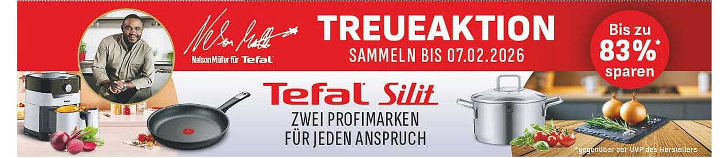 Treueaktion - Tefal Silit bis zu 83% sparen