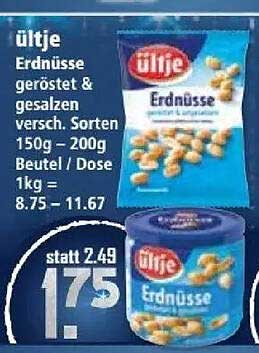 ültje Erdnüsse geröstet & gesalzen 150g – 200g Beutel