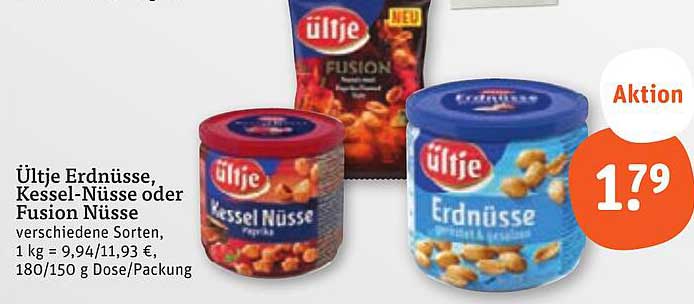 Ültje Erdnüsse, Kessel-Nüsse oder Fusion Nüsse - verschiedene Sorten