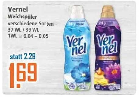 Vernel Weichspüler verschiedene Sorten 37 WL / 39 WL