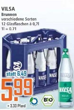 VILSA Brunnen verschiedene Sorten 12 Glasflaschen à 0,7l