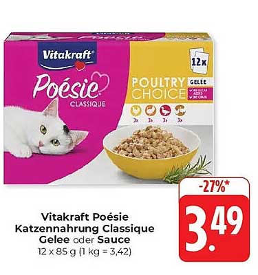 Vitakraft Poesie Katzennahrung Classique Gelee oder Sauce