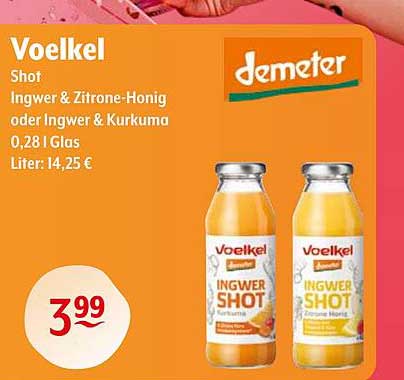 Voelkel Ingwer Shot - Ingwer & Zitrone-Honig oder Ingwer & Kurkuma