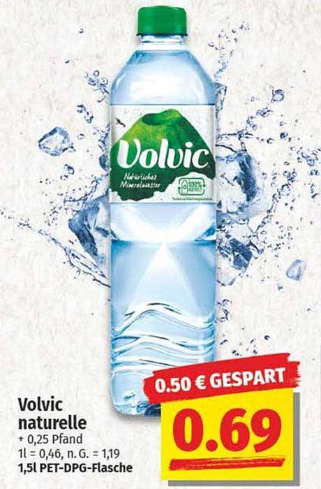 Volvic naturelle 1,5l PET-DPG-Flasche