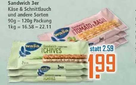 Wasa Sandwich 3-er Käse & Schnittlauch und andere Sorten