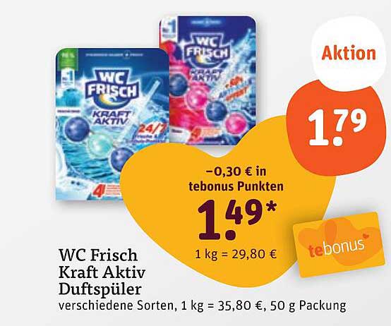 WC Frisch Kraft Aktiv Duftspüler 50 g Packung