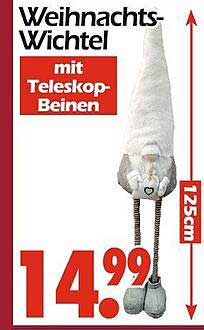 Weihnachts-Wichtel mit Teleskop-Beinen