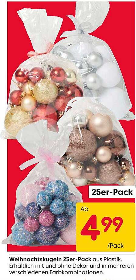 Weihnachtskugeln 25er-Pack