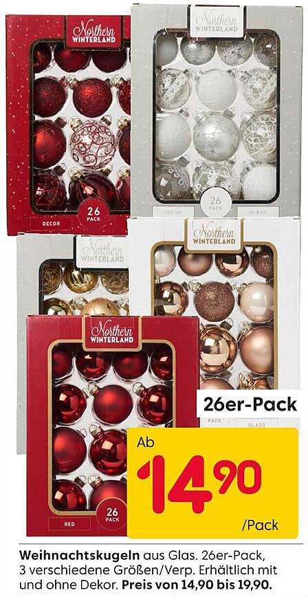 Weihnachtskugeln aus Glas - 26er-Pack