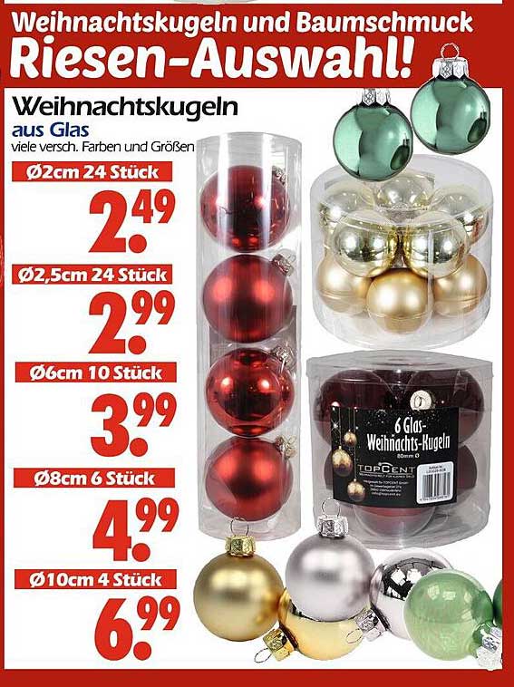 Weihnachtskugeln aus Glas - Riesen-Auswahl!