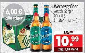 Wernesgrüner Bier - 20 x 0,5 l Flaschenpackung