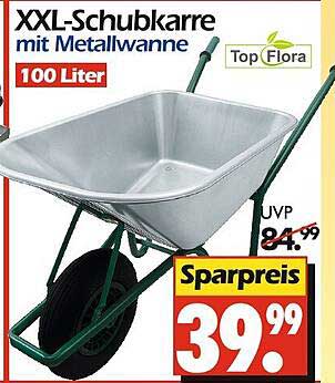 XXL-Schubkarre mit Metallwanne 100 Liter