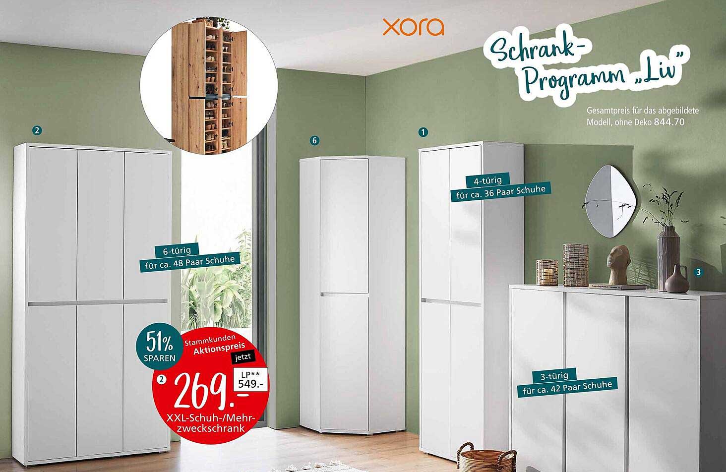 XXL Schuh-/Mehrzweckschrank 6-türig für ca. 48 Paar Schuhe