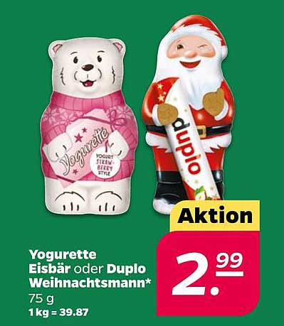 Yogurette Eisbär oder Duplo Weihnachtsmann 75 g