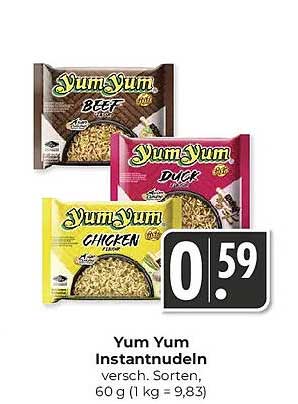 Yum Yum Instantnudeln - verschiedene Sorten
