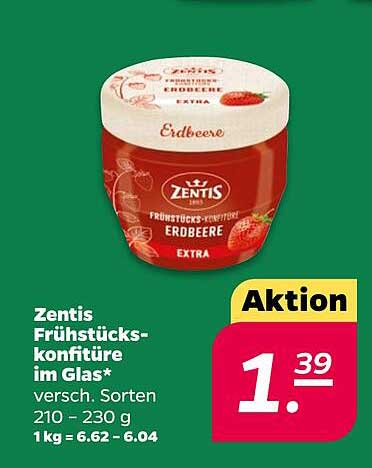 Zentis Frühstücks-Konfitüre im Glas Erdbeere