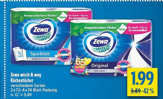 Zewa wisch & weg Küchenpapier verschiedene Sorten