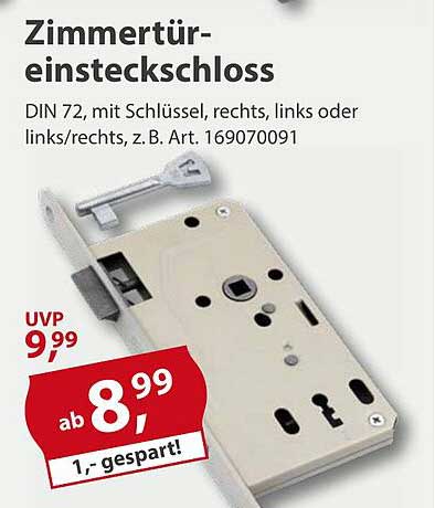 ZimmerTür-Einsteckschloss DIN 72