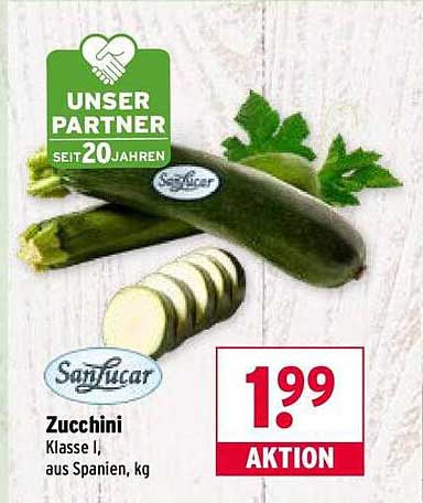 Zucchini Klasse I, aus Spanien, kg