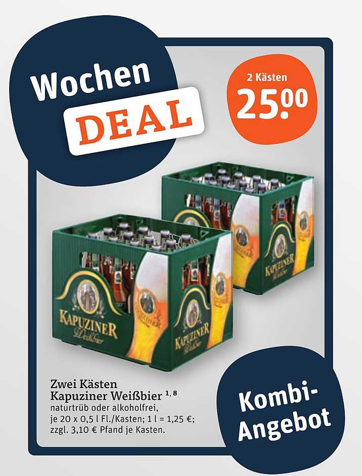 Zwei Kästen Kapuziner Weißbier