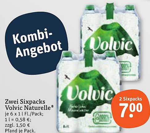 Zwei Sixpacks Volvic Naturelle