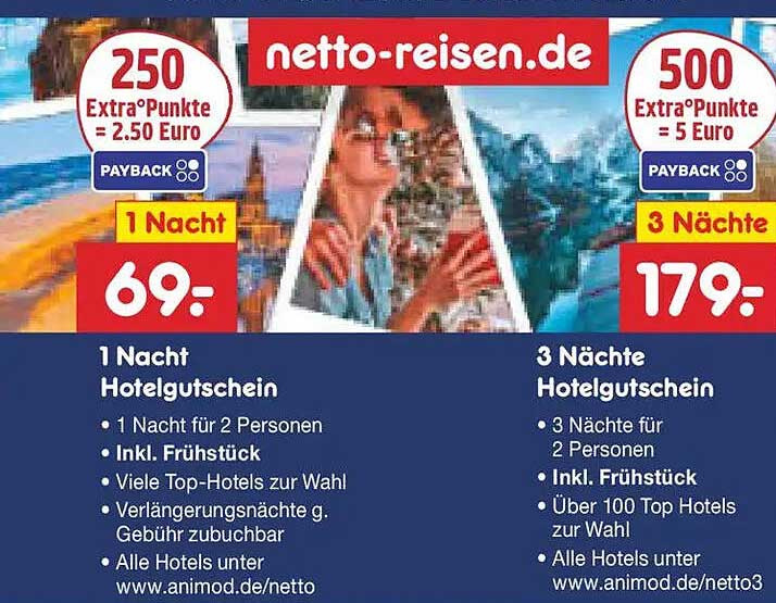 1 Nacht Hotelgutschein für 2 Personen inkl. Frühstück für 69,- €